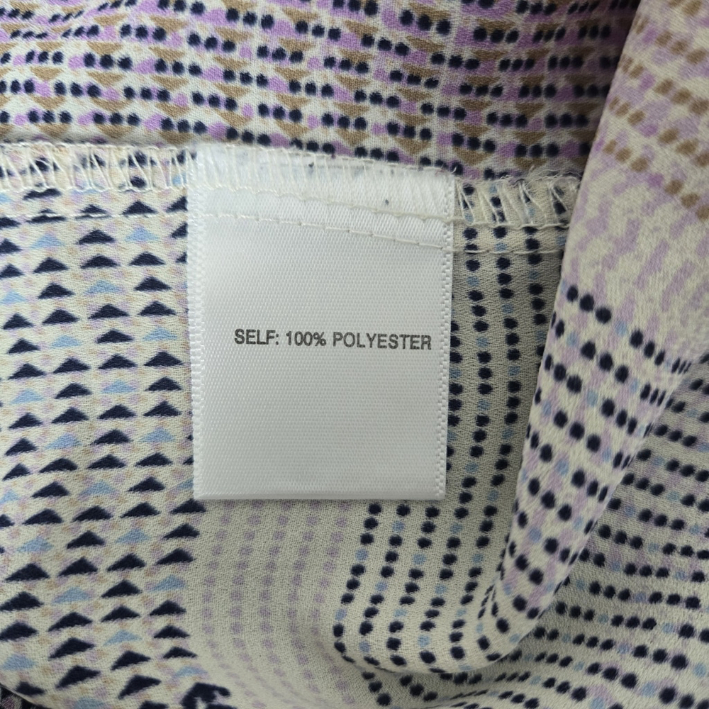 Rose & Olive Womens Geometric Button Up Top 2X Pastel 3/4 Sleeve Office Career - Picture 5 of 8